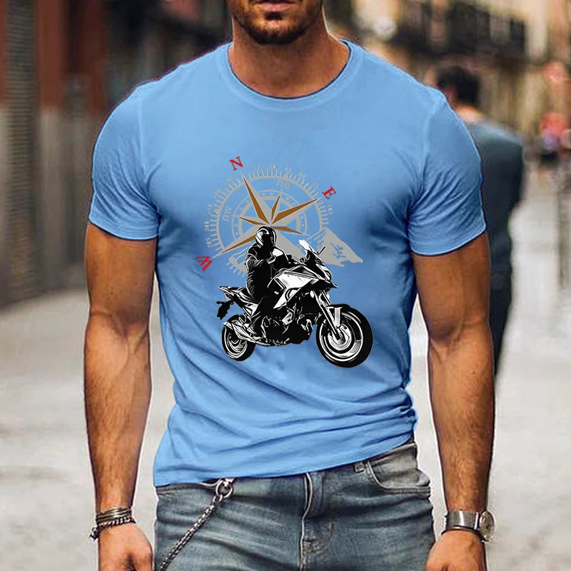 Camiseta Masculina Mountain Motorcycle - Estilo e Aventura para os Amantes de Viagens