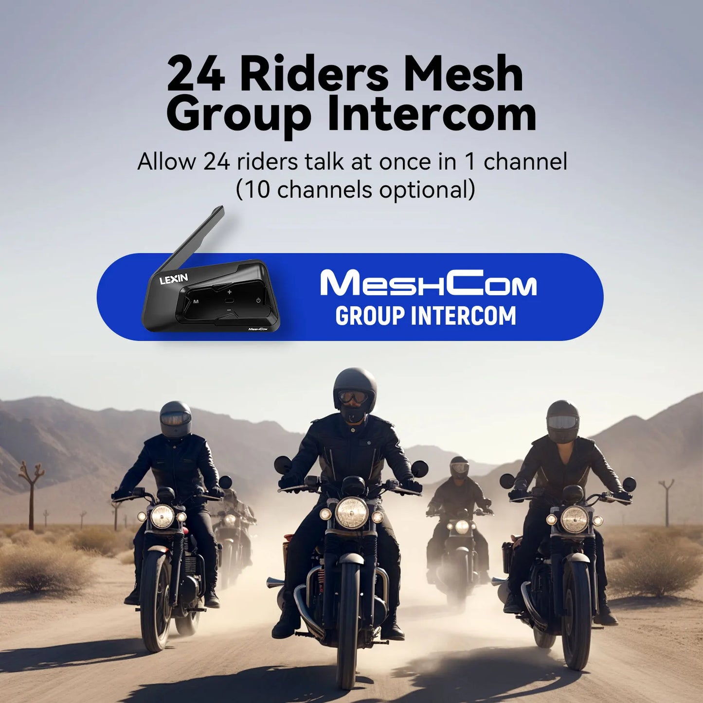 Intercomunicador Bluetooth & Mesh para Motocicleta LEXIN-MeshCom