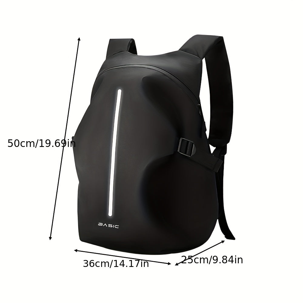 Mochila para Motociclista Preta - Armazenamento de Capacete e Viagem, Mochila de Ciclismo Refletiva, Grande Capacidade