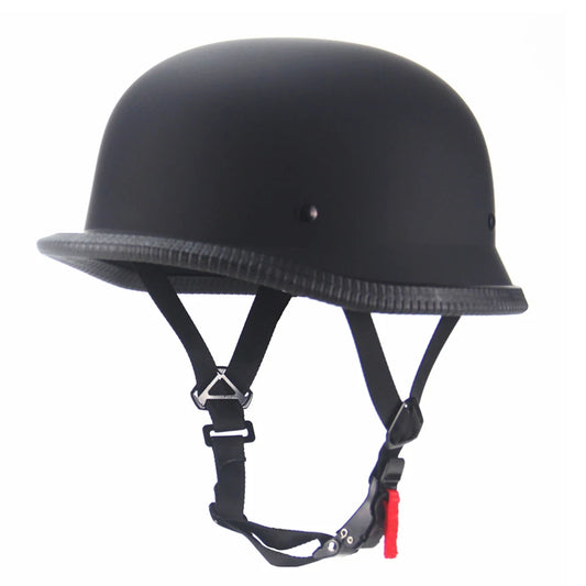 Capacete Vintage Half Face Estilo Alemão para Motocicleta - Modelo Cruiser Chopper DOT Aprovado