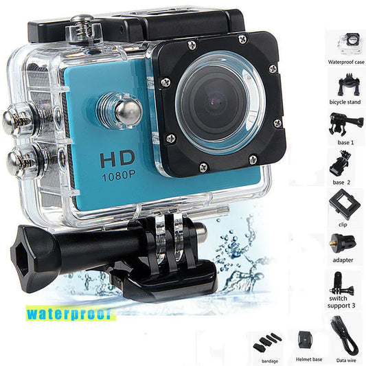 Câmera Esportiva Mini à Prova D'água Full HD 1080P - 140° de Ângulo Super Amplo