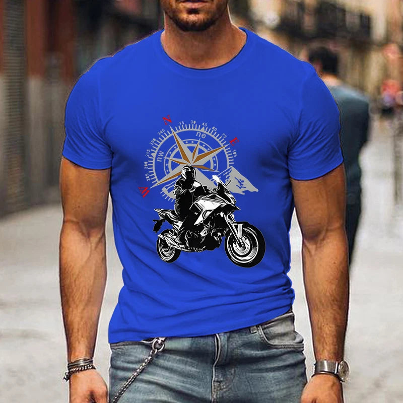 Camiseta Masculina Mountain Motorcycle - Estilo e Aventura para os Amantes de Viagens