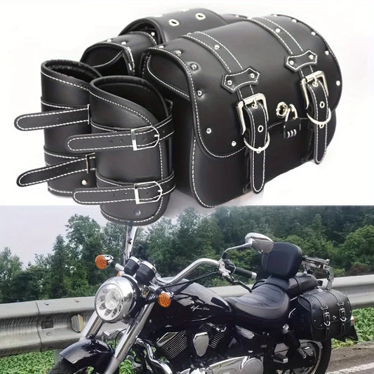 Bolsa Lateral Retro Universal para Moto – Preto/Marrom, Grande Capacidade e Impermeável