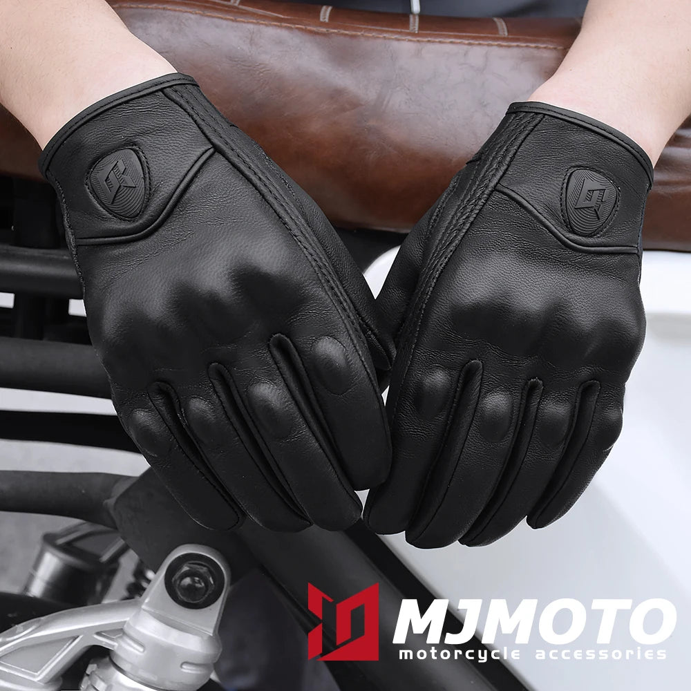 Luvas de Motocicleta Vintage Black: Estilo Clássico e Performance Superior
