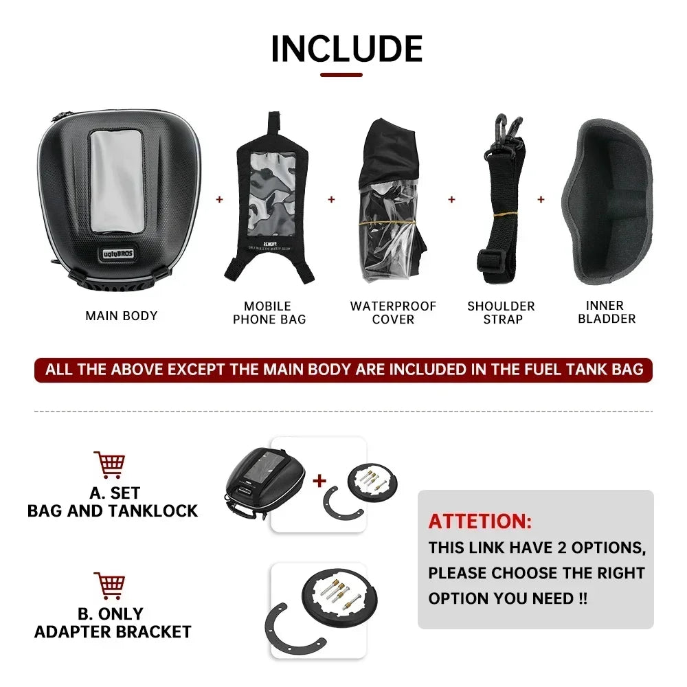 Bolsa de Tanque para Motocicleta - SAVAGE (Compatível com BMW R1250GS, R1200GS, S1000XR, F850GS, e Outros Modelos)