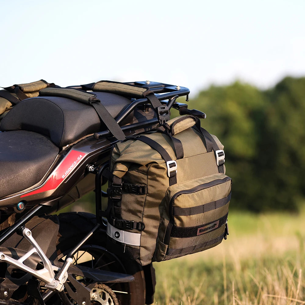 Bolsa Lateral para Moto Rhinowalk – 20L-30L, Universal, Impermeável e com Bolsa Interna Removível