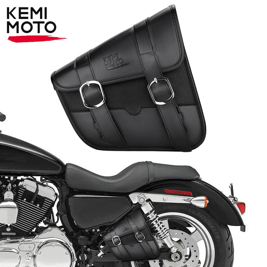 Bolsa Lateral para Moto KEMiMOTO – Saddlebag Swingarm Impermeável em Couro Sintético