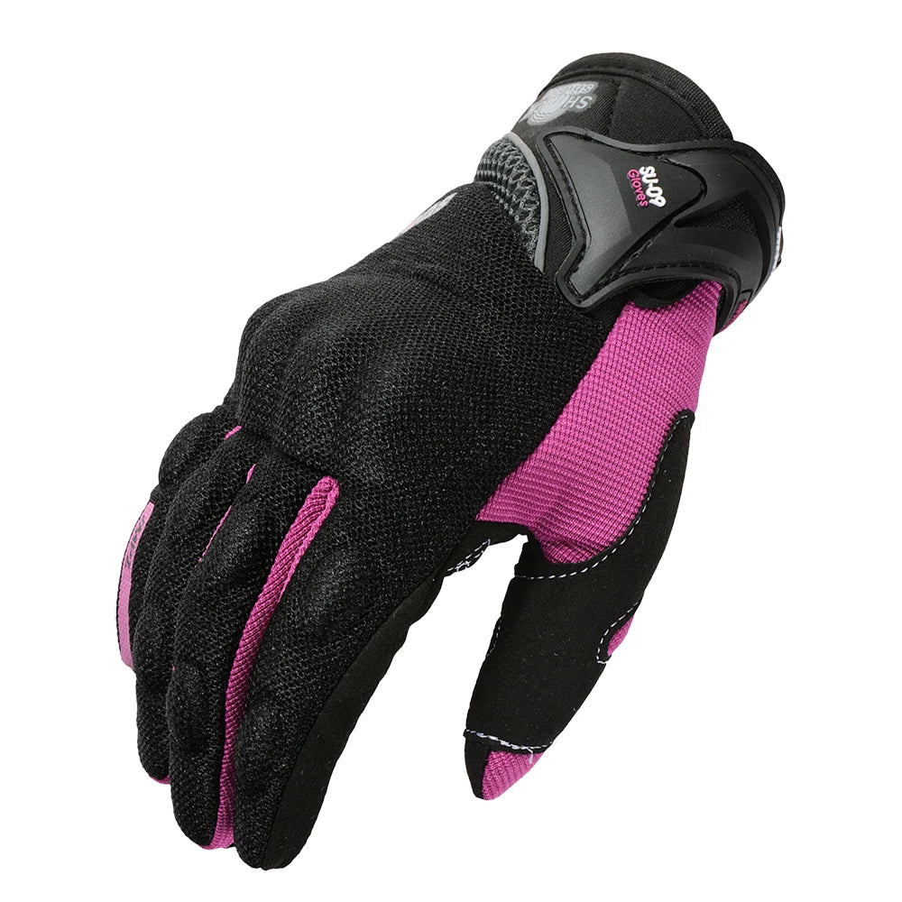 Luvas de Motocicleta Femininas SUOMY - Touch Screen, Completas, em Roxo para Corrida, Escalada, Ciclismo e Motocross
