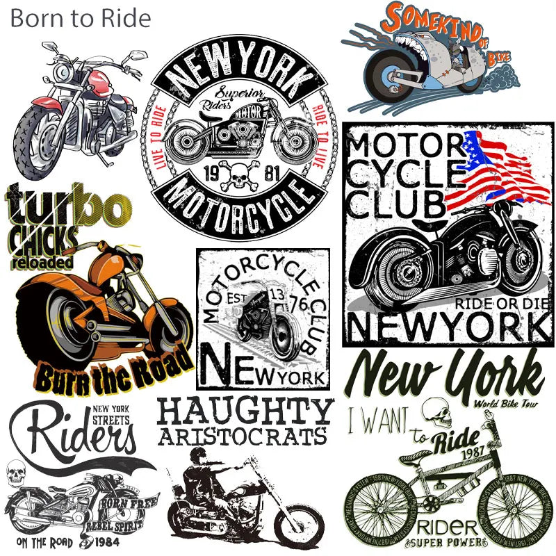 Patch Termoadesivo de Design Luxuoso para Roupas de Motociclistas