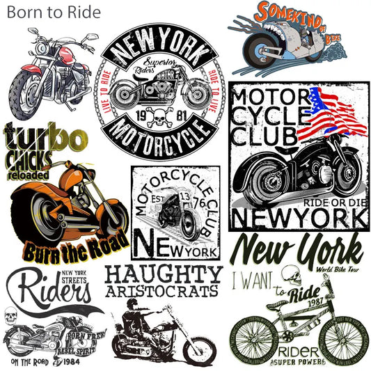 Patch Termoadesivo de Design Luxuoso para Roupas de Motociclistas
