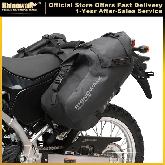 Bolsa de Motocicleta Rhinowalk 100% Impermeável - 18L/28L/48L Capacidade Grande com Ajuste Universal