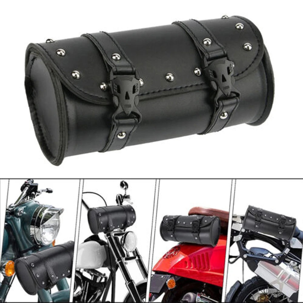 Bolsa de Ferramentas para Garfo Dianteiro de Motocicleta - Universal para Guidão, Compatível com Harley, Kawasaki, Yamaha, Dyna, Softail