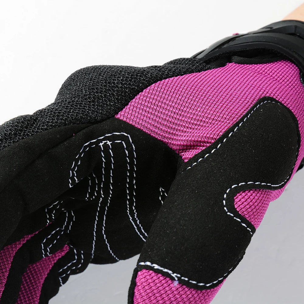 Luvas de Motocicleta Femininas SUOMY - Touch Screen, Completas, em Roxo para Corrida, Escalada, Ciclismo e Motocross
