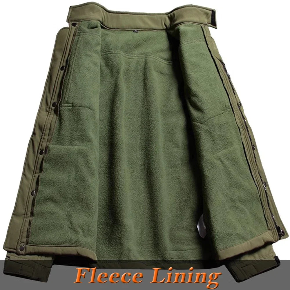 Jaqueta e Calça à Prova de Vento e Água com Forro de Fleece para Inverno