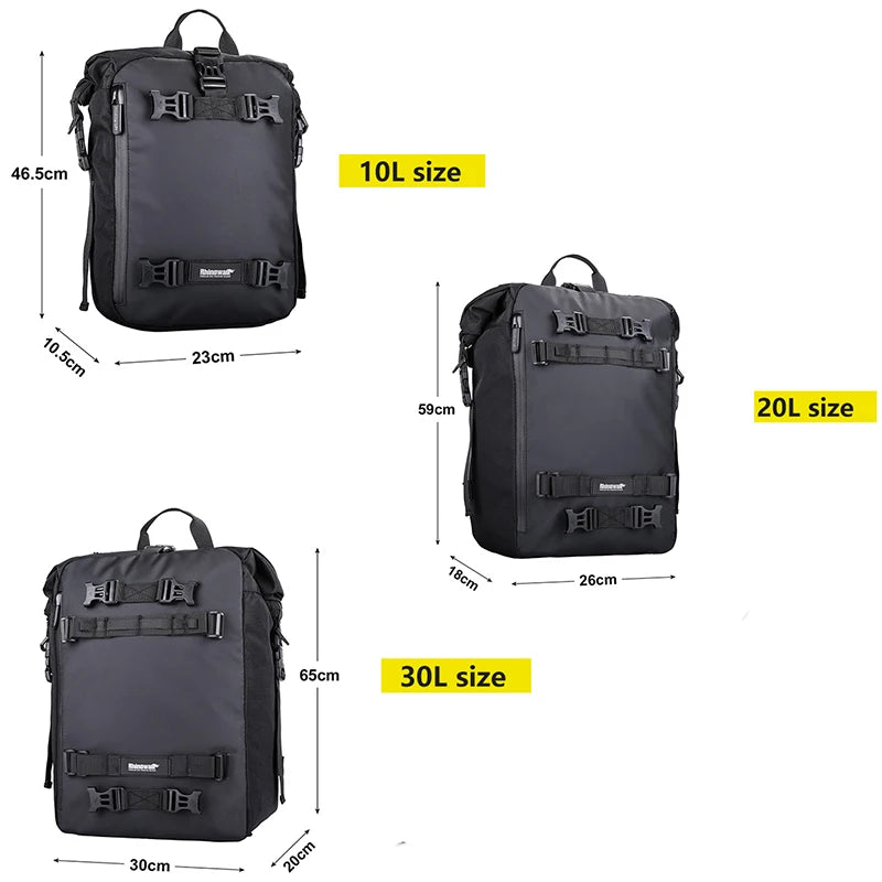 Mochila Impermeável Multifuncional para Motociclistas - 10L, 20L ou 30L Backpack