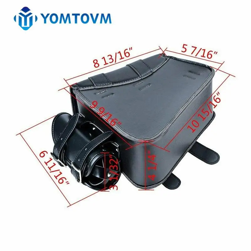 Alforge Solo em Couro PU Preto com Tiras de Montagem – Bolsa de Bagagem para Harley Davidson Sportster XL883 XL1200