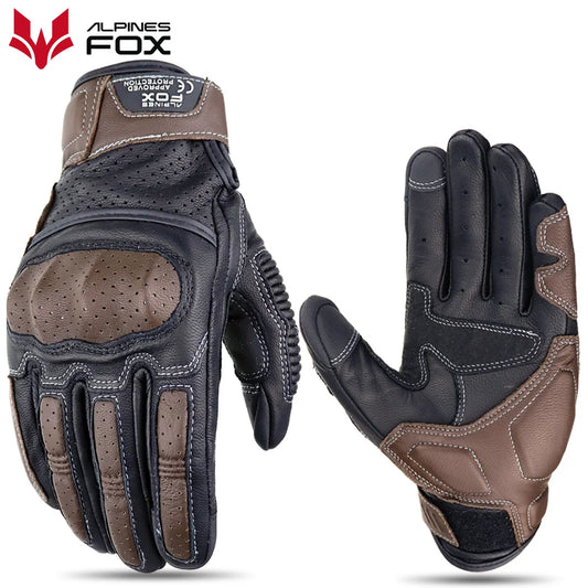 Luvas de Couro Vintage para Motocicleta: Estilo Clássico e Proteção Afiada!