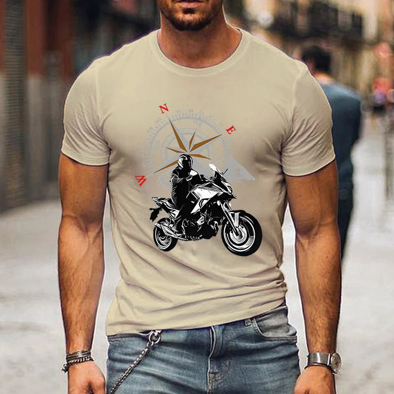 Camiseta Masculina Mountain Motorcycle - Estilo e Aventura para os Amantes de Viagens