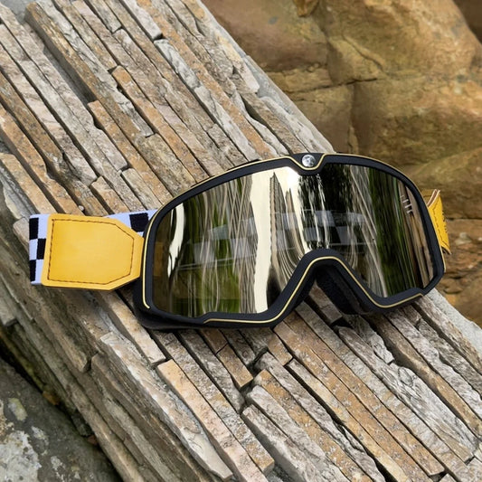 Óculos Retro para Motociclistas - Estilo Clássico e Proteção Máxima