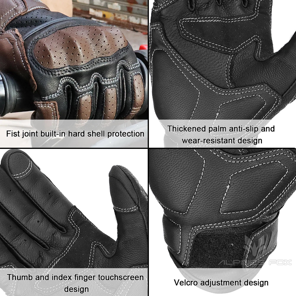 Luvas de Couro Vintage para Motocicleta: Estilo Clássico e Proteção Afiada!