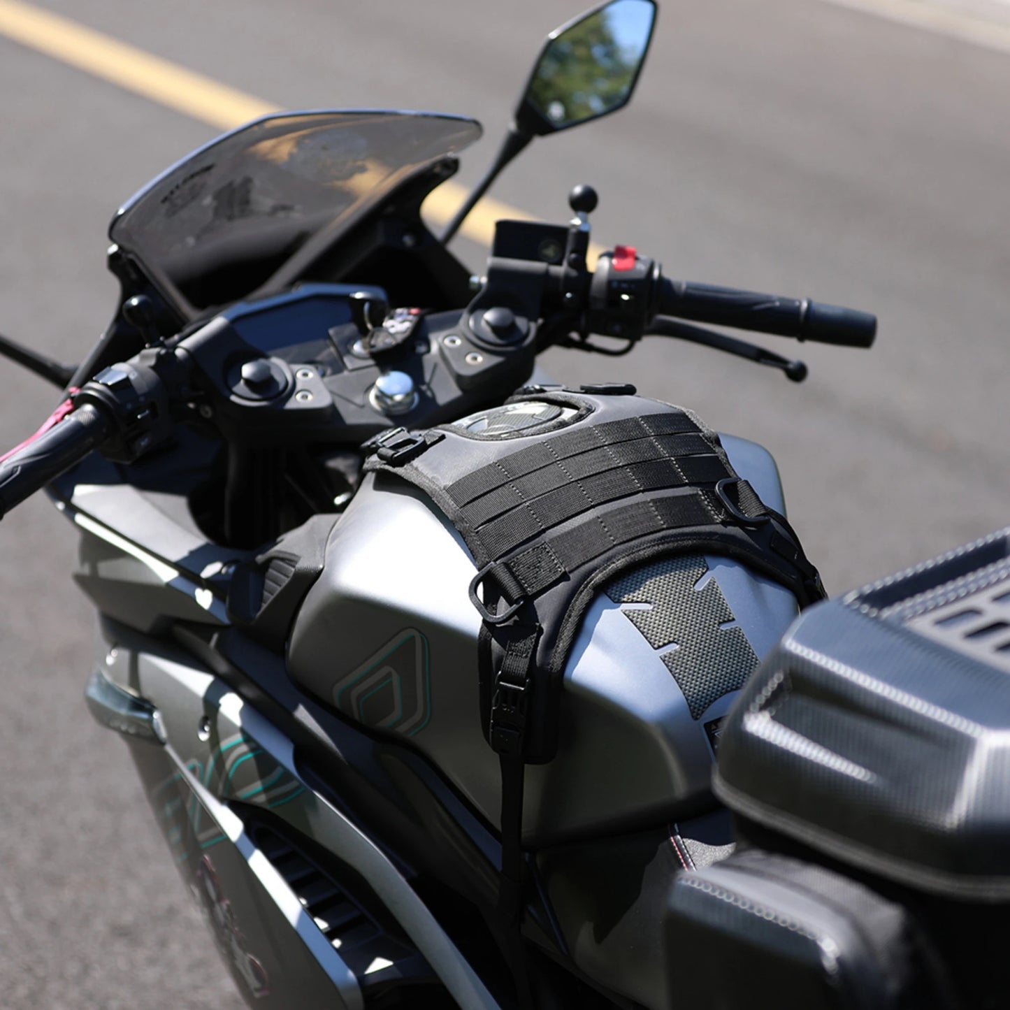 Conjunto de Bagageiro de Tanque de Combustível para Motocicleta