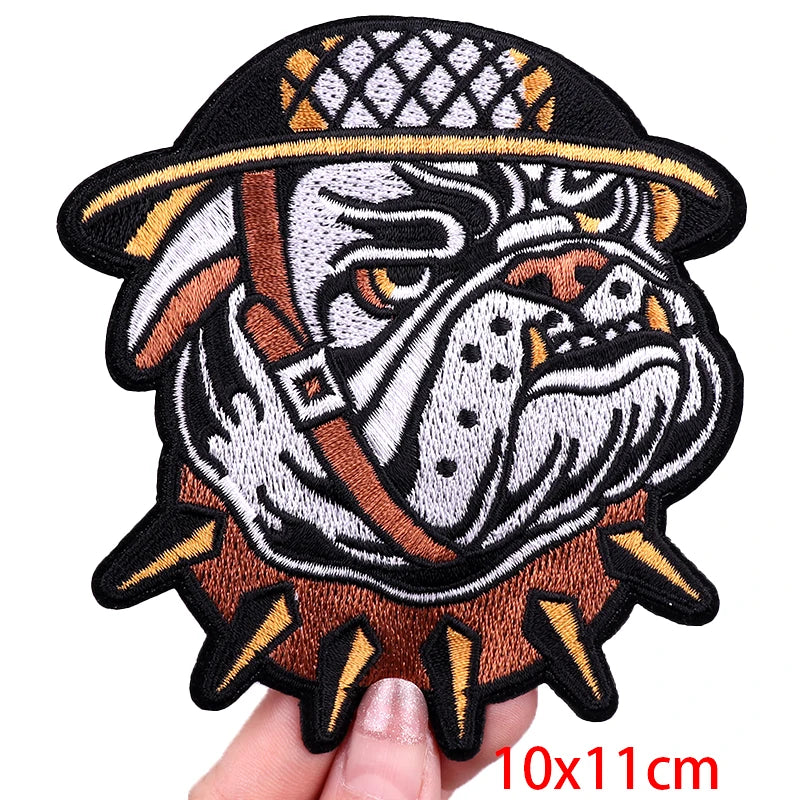 Patch Bordado Termocolante para Roupas - Estilo Hippie/Punk para Motociclistas e Bikers