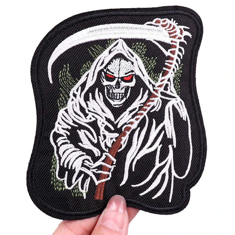 Patch Bordado Termocolante para Roupas - Estilo Hippie/Punk para Motociclistas e Bikers