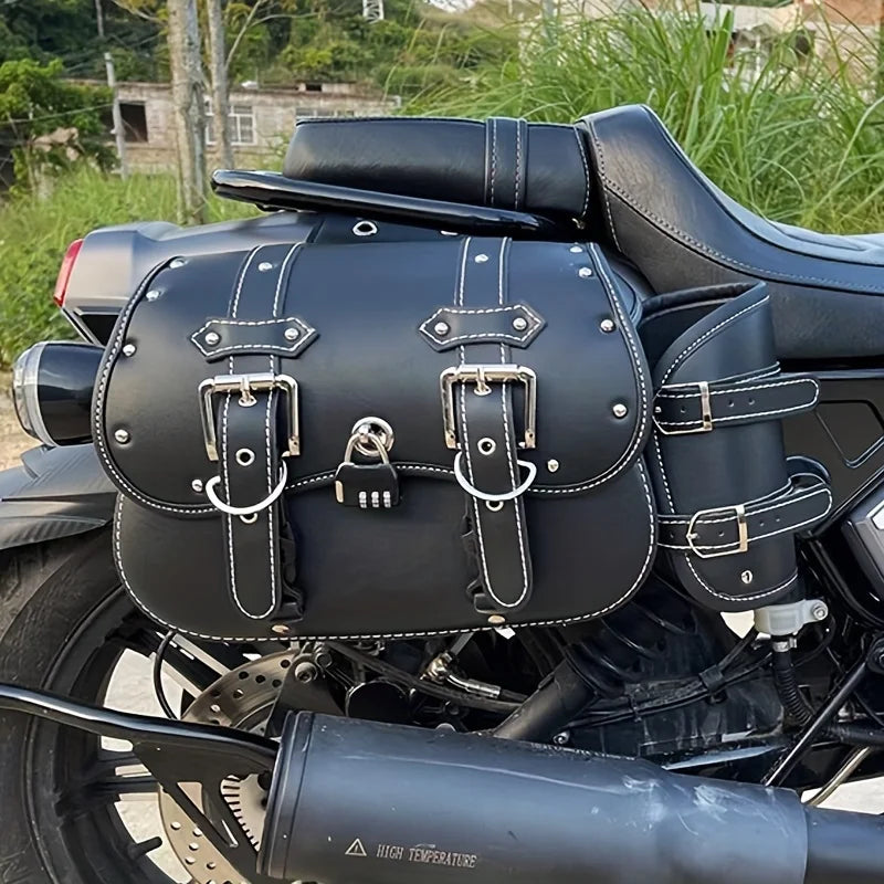 Bolsa Lateral Retro Universal para Moto – Preto/Marrom, Grande Capacidade e Impermeável