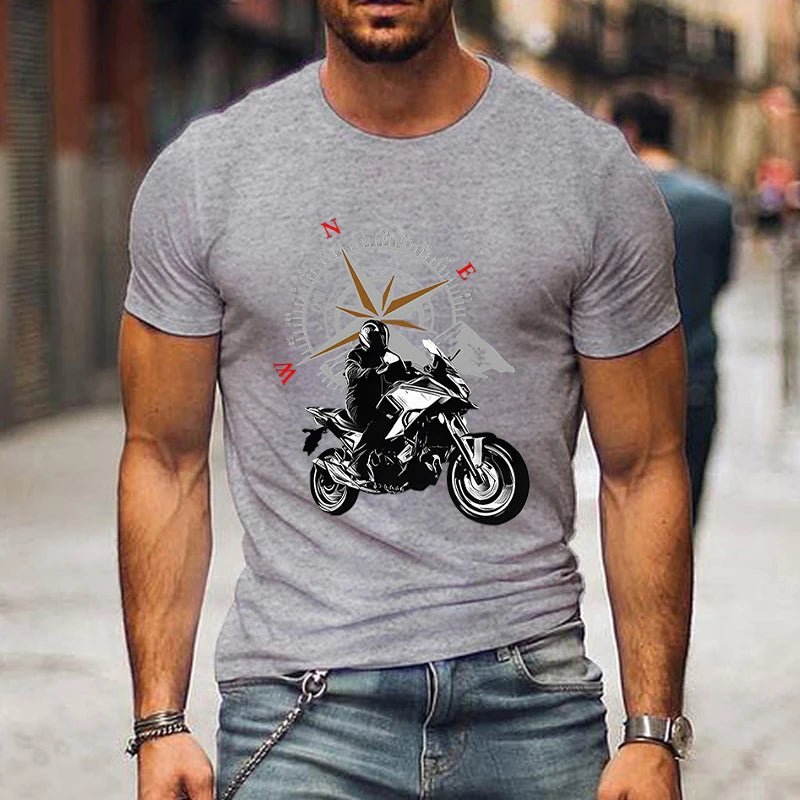 Camiseta Masculina Mountain Motorcycle - Estilo e Aventura para os Amantes de Viagens