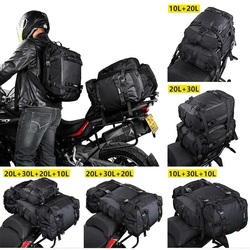 Mochila Impermeável Multifuncional para Motociclistas - 10L, 20L ou 30L Backpack