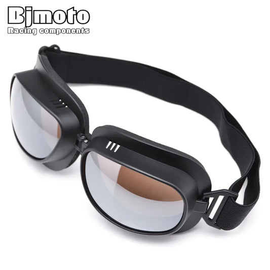 Óculos Vintage Dobráveis para Capacete de Motocicleta - Proteção para Pilotos de Scooter, Dirt Bike, ATV e UTV