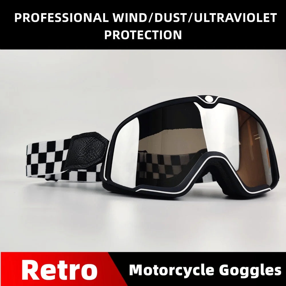 Óculos de Proteção Retro para Motociclistas - Cafe Racer - Chopper - Cycling Racing