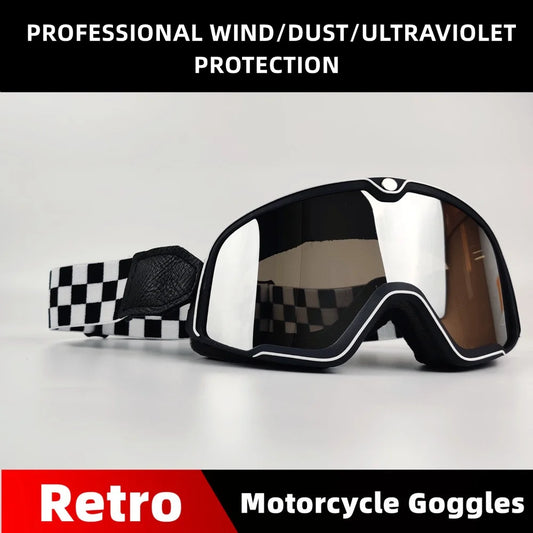 Óculos de Proteção Retro para Motociclistas - Cafe Racer - Chopper - Cycling Racing