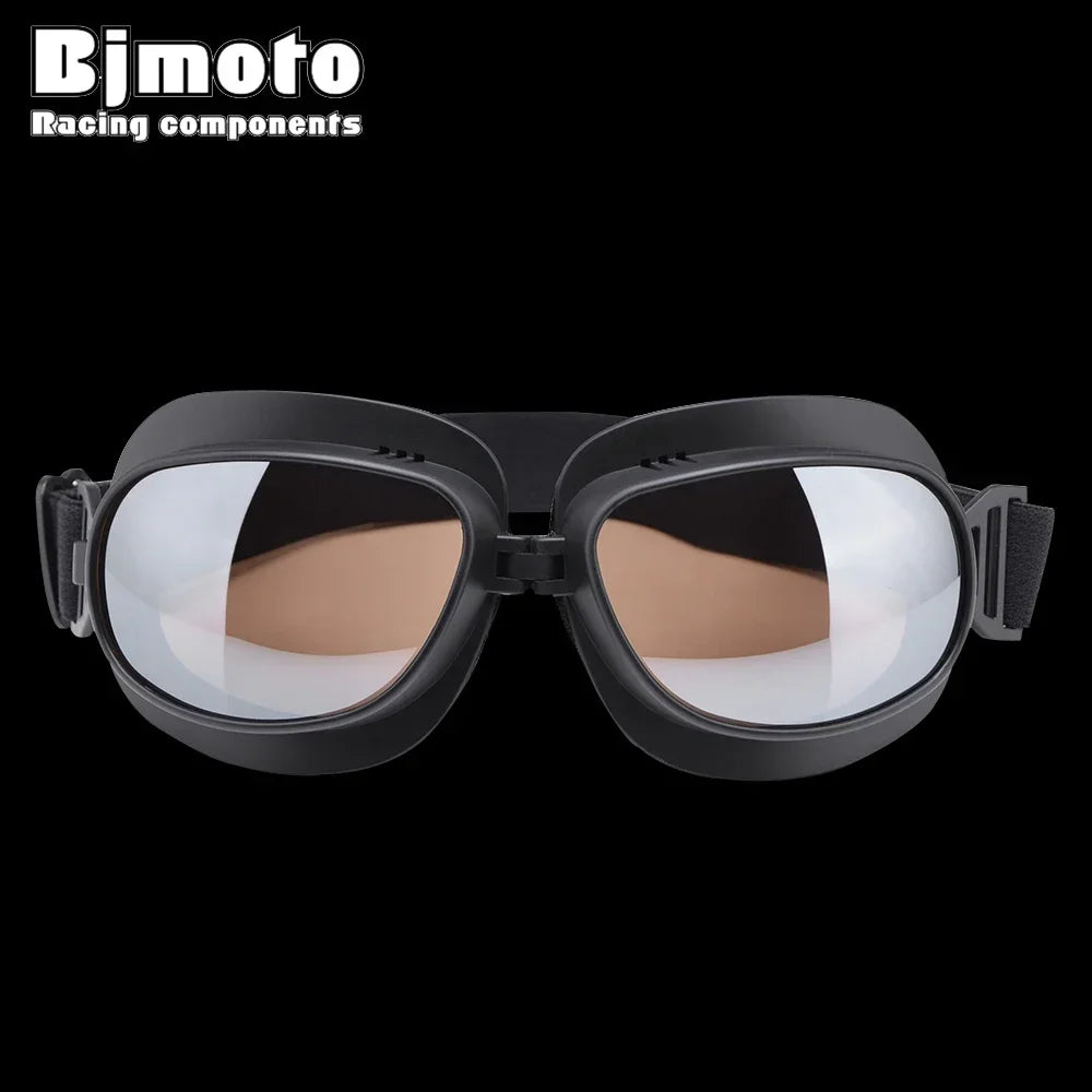 Óculos Vintage Dobráveis para Capacete de Motocicleta - Proteção para Pilotos de Scooter, Dirt Bike, ATV e UTV