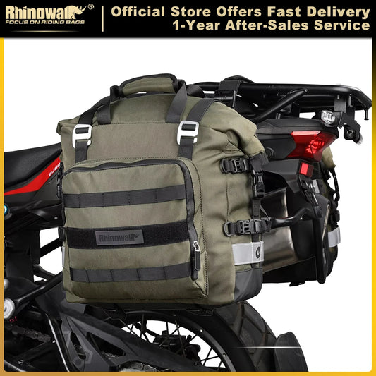 Bolsa Lateral para Moto Rhinowalk – 20L-30L, Universal, Impermeável e com Bolsa Interna Removível
