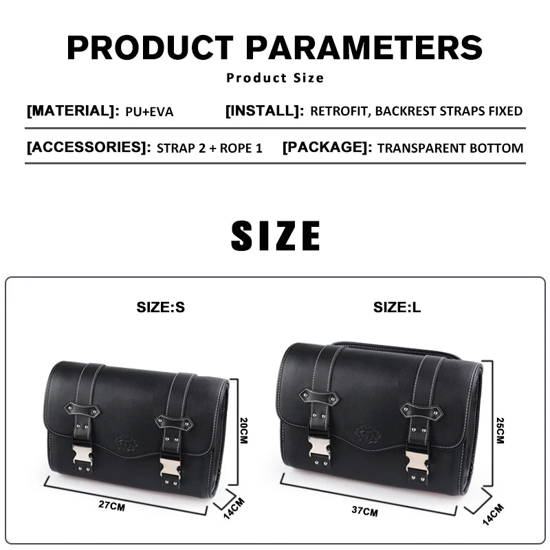 Bolsa de Ferramentas para Motocicleta - Compatível com Honda Rebel 250/500/1100, Kawasaki W400/W650, Harley XL883L, Yamaha SR400 e Outros Modelos