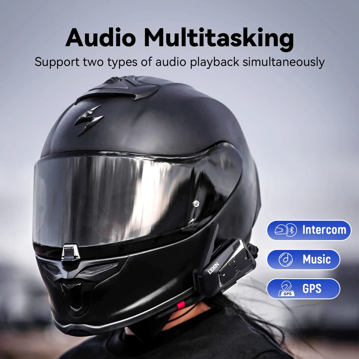 Intercomunicador Bluetooth & Mesh para Motocicleta LEXIN-MeshCom